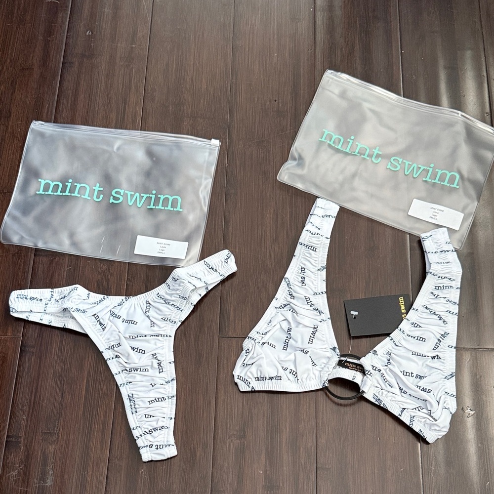 Mint Swim White Bikini Set GINA AND LAYLA top and bottom set